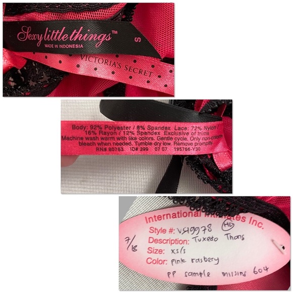 Victoria’s Secret Sexy Little Things hot pink satin thong panty with garters - Picture 14 of 16